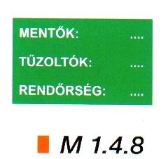 Mentők: ...; Tűzoltók: ...; Rendőrség: ...  m 1.4.8