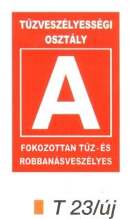 Tüzveszélyességi osztály  A  piktogram t 23/új