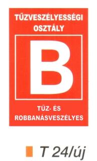 Tüzveszélyességi osztály  B  piktogram t 24/új