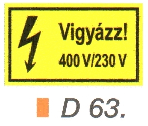 Vigyázz! 400 V/230 V D63