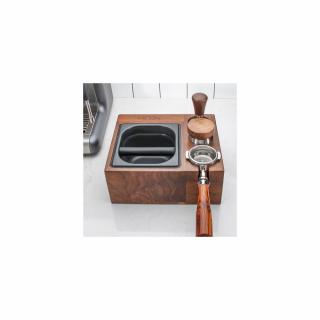 AVX 9J35 Black Wood fából készült tartó saválló zacckiütővel, tamper tartó résszel és szűrőkar tartó résszel (58 mm-es).