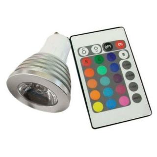 RGB színváltós, energiatakarékos LED spot izzó, távirányítóval