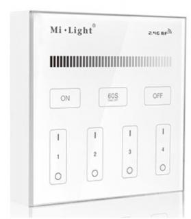 MiLight Dimmer Single Color LED 4 Zónás Smart Panel Távirányító