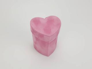 Bársony borítású kicsi papírdoboz szív rózsaszín