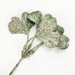 Csillámos ginkó levél pick zöldezüst - KIFUTÓ