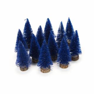 Dekor fenyőfa királykék 10cm 12db/cs - KIFUTÓ