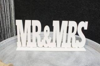 Fa "Mr  Mrs" felirat talppal fehér 25cm