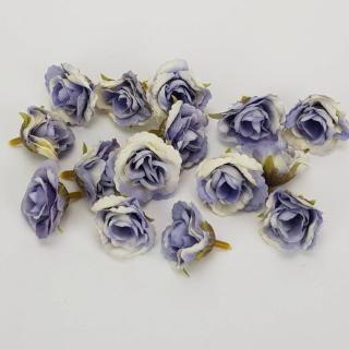 Fodros mini rózsafej vintage kék 4cm 15db/csomag