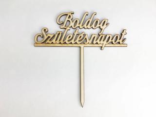 Natúr fa - Beszúrós "Boldog Születésnapot" felirat 12,3cm