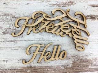 Natúr fa - "Hello" felirat 7cm 5db/csomag