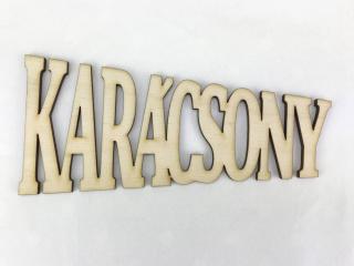 Natúr fa - "KARÁCSONY" trapéz felirat 15cm