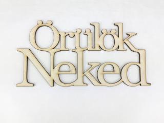 Natúr fa - "Örülök Neked" felirat koszorúra 10x20cm