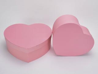 Papírdoboz szív alakú rózsaszín 2db/szett