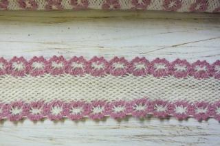 Vintage pink pamut csipke 4cm*10méter