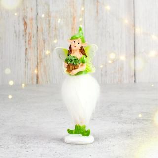 Zöld ruhás tündér virággal 14cm - KIFUTÓ