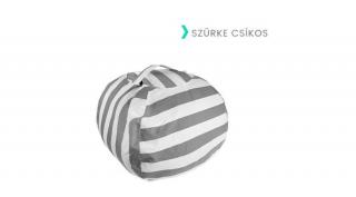 Plüss tároló babzsák (szürke csíkos)