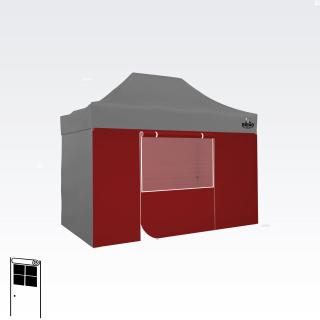 Oldalfal a sátorhoz ajtóval  5 év jótállás Méret: 3m sátorhoz 2x3m és 3x3m, Szín: Piros