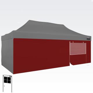 Oldalfal a sátorhoz ajtóval  5 év jótállás Méret: 6m sátorhoz 3x6m, Szín: Piros