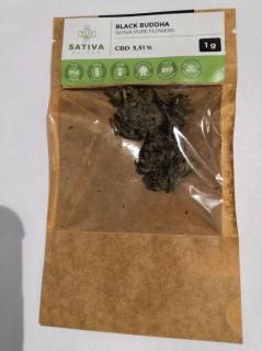 CBD kender virágok Black Buddha 1g SATIVA POLAND