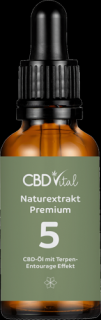 CBD természetes kenderolaj premium 1500mg 5% 30ml CBD Vital