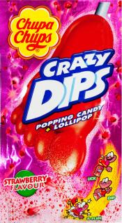 Chupa Chups Crazy Dips epres nyalóka 14 g