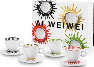 Illy Ai Weiwei porcelán cappuccino csésze csészealjakkal 4 x 160 ml