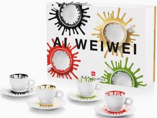 Illy Ai Weiwei porcelán eszpresszó csészék csészealjakkal 4 x 60 ml