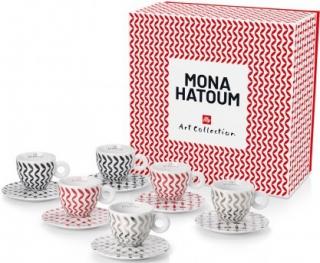 Illy Mona Hatoum porcelán cappuccino csészék csészealjakkal 6 x 160 ml