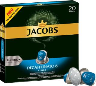 Jacobs Decaffeinato 6 Lungo koffeinmentes kapszula Nespresso®-hoz 20 db