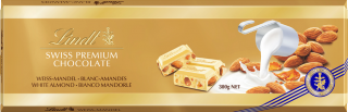 Lindt Gold Bar Premium fehér mandulás svájci fehér csokoládé mandulával 300g