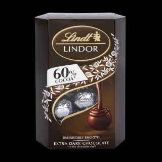 Lindt Lindor Extra Dark 60% Chocolate étcsokis praliné 200 g