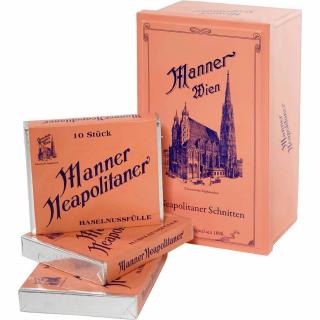 Manner Neapolitaner Schitten 1898 Retro üveg kakaós krémes ostya mogyoróval díszdobozban 600g