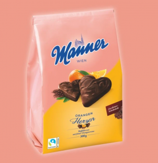 Manner Orange Herzen 300g