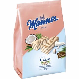 Manner ropogós ostya kókuszkrémes töltelékkel 400g-os kiszerelésben
