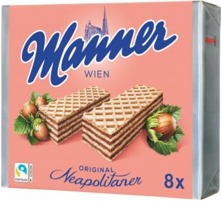 Manner Wafers Eredeti nápolyi kakaókrémből mogyoróval ajándékcsomag 8x75g