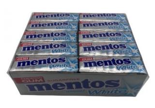 Mentos cukormentes rágógumi borsmenta fehér karton 40 x 13,5 g