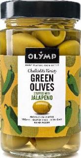Olymp Jalapeño borssal töltött zöld olajbogyó 300g