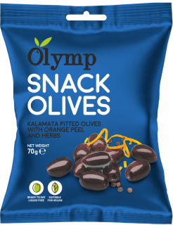 Olymp Kalamata sötét magozott olajbogyó narancshéjjal és fűszernövényekkel 70g