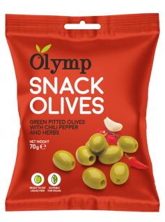 Olymp Zöld kimagozott olajbogyó chili paprikával és fűszernövényekkel 70g