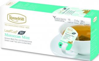 Ronnefeldt LeafCup Marokkói Menta BIO teászsákok 15 x 2,4 g