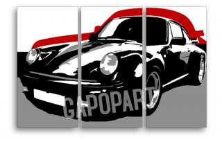 Kézzel festett vászonképek POP Art PORSCHE 911  por5  (POP ART)