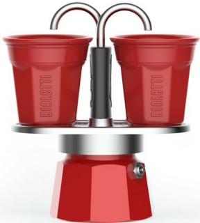 Bialetti Mini Express kotyogós kávéfőző szett Piros - 2 adagos