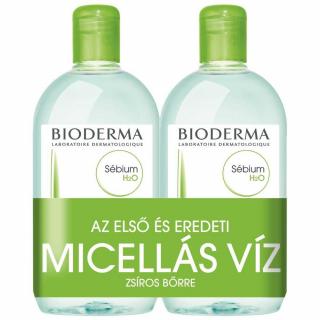 BIODERMA Sébium H2O arc-és sminklemosó zsíros bőrre 2 x 500 ml