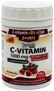 JutaVit C-vitamin 1000 mg + D3 + Zn + csipkebogyó kivonat retard 100 db