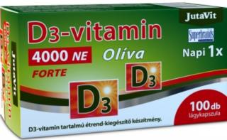 JutaVit D3-vitamin 4000 NE Olíva Forte lágykapszula 100 db