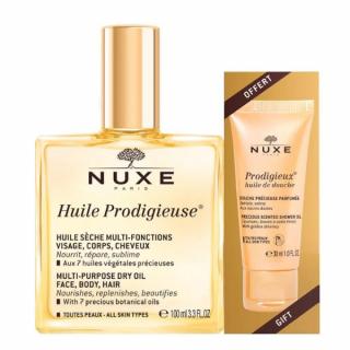 NUXE Huile Prodigieuse többfunkciós gazdag szárazolaj arcra, testre, hajra 100 ml + Tusfördő olaj