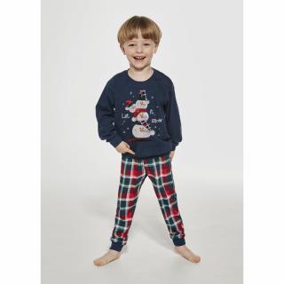 Cornette 966/154 Snowman mintás hosszú fiú pizsama