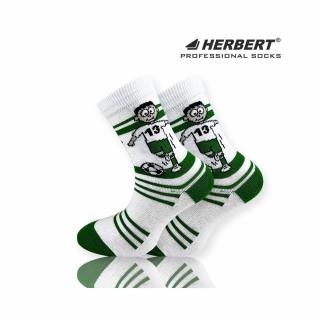 Herbert zöld-fehér focista gyerek bokazokni