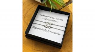 Végtelen jeles acél testvérkarkötő szett