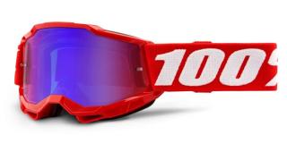 100% - Accuri 2 USA Piros Junior Cross szemüveg - Piros-kék tükrös plexivel